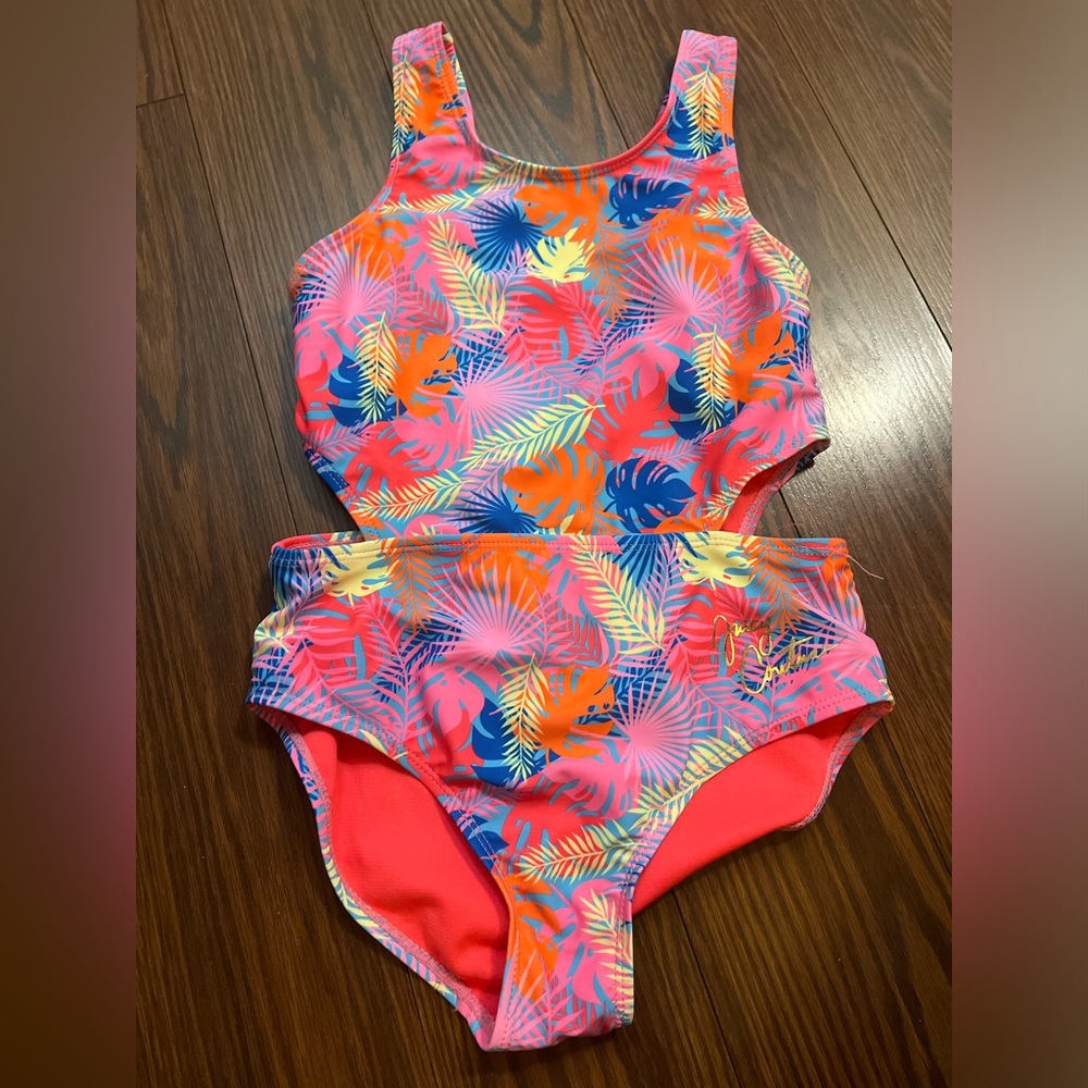 Girls youth juicy couture palms one piece swim suit
